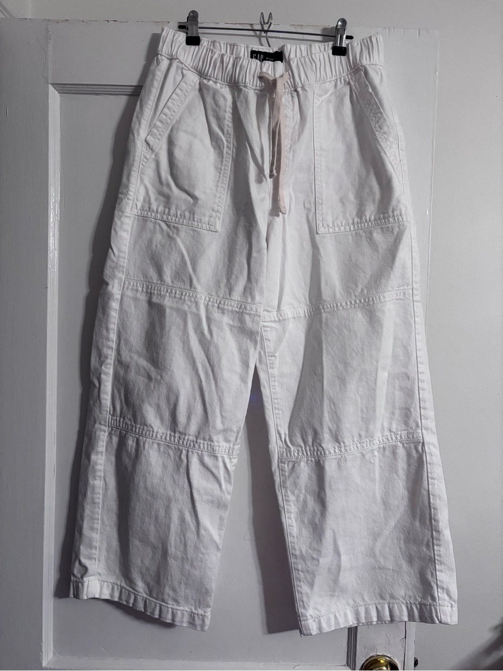 GAP White Womens Cargo Drawstring Utility Pants